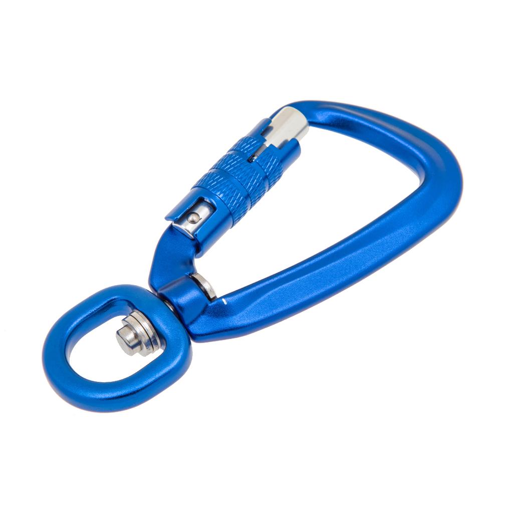 Outdoor Carabiner Self Lock Clip Key Ring Holder Key Chain Hiking Hook D Shape 500KG - Choice of Color