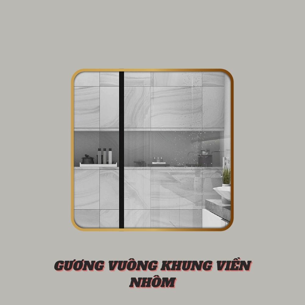 Gương soi hình vuông khung viền nhôm GLSMIRROR F11S20