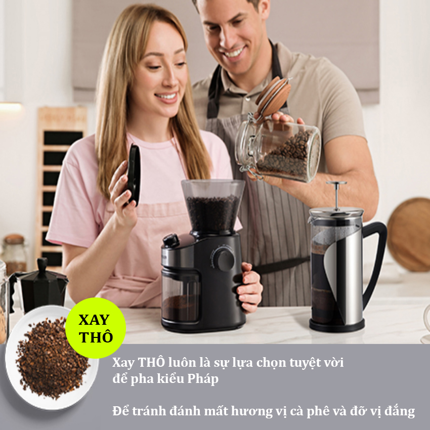 Máy xay hạt cà phê cao cấp Shardor CG836B Tích hợp 25 chế độ xay hạt cà phê - Cài đặt thời gian xay 40 giây - Hàng Nhập Khẩu