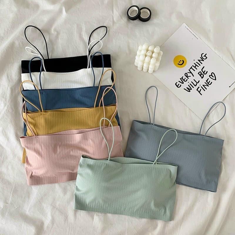 Áo bra su tăm cao cấp, Áo lót vest ngang ngực dạng ống 2 dây croptop có miếng lót ngực AB/318