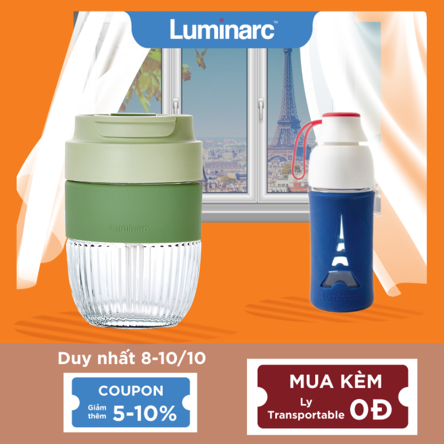 Ly Thuỷ Tinh Có Nắp Luminarc Green 350ml - LUBIV2210