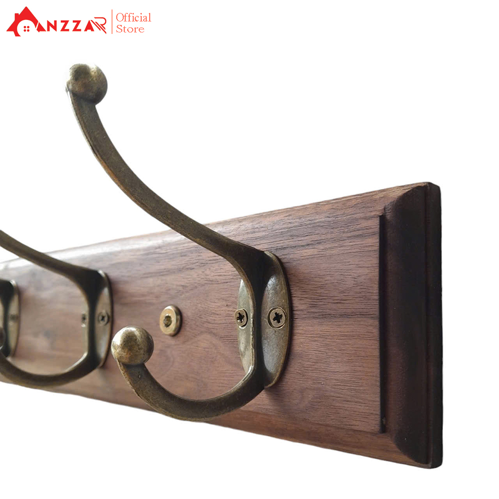 Móc gỗ óc chó nguyên khối nhập khẩu cổ điển treo quần áo Anzzar nhiều kích thước tiện dụng decor nội thất MT-08