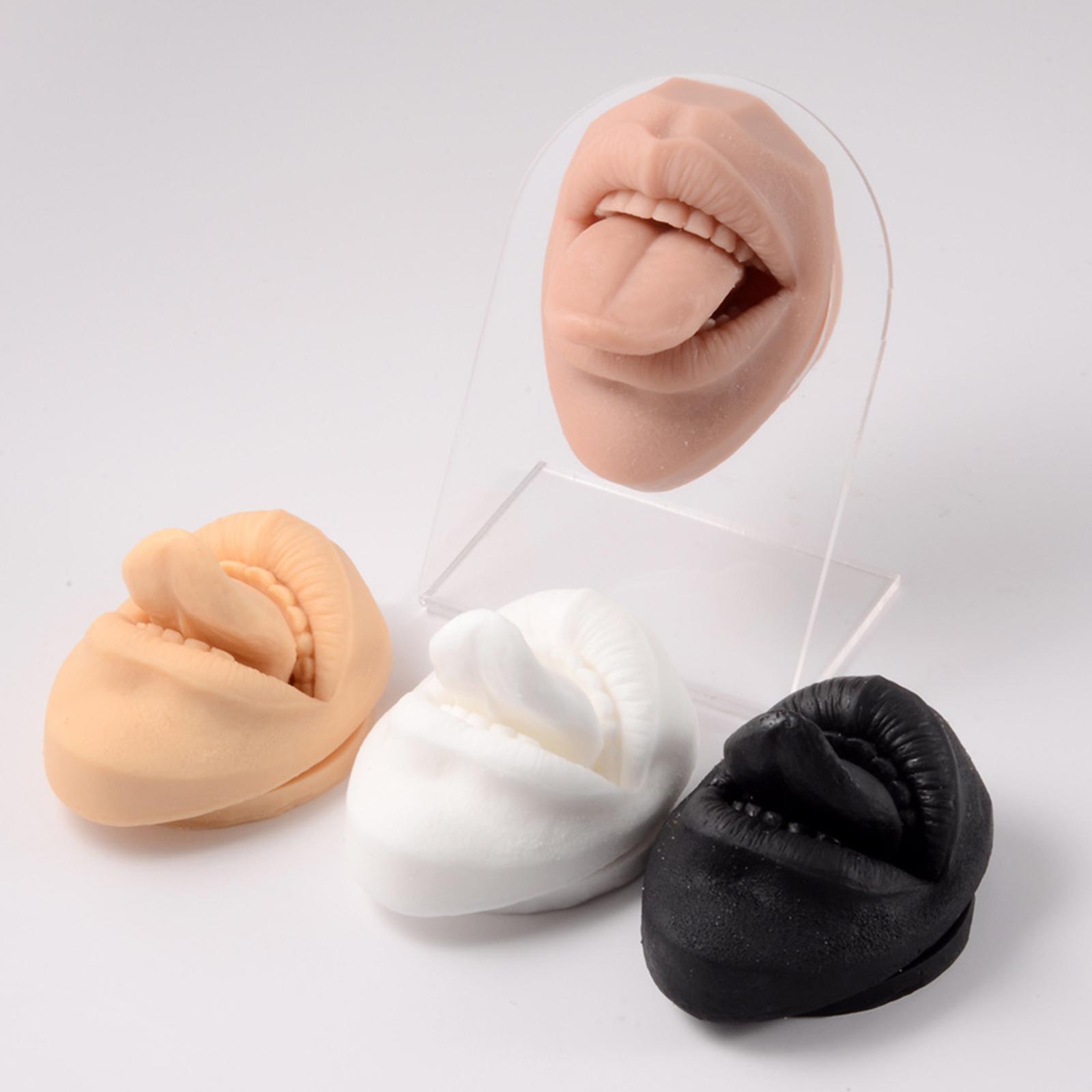 Silicone Mouth tongues Model Flexible Practice Tool Education Display