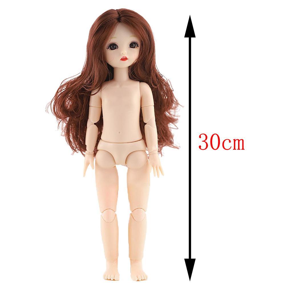 Normal  Jointed 1/6 BJD Girls Doll 3D Big Eyes  DIY Toy Gift
