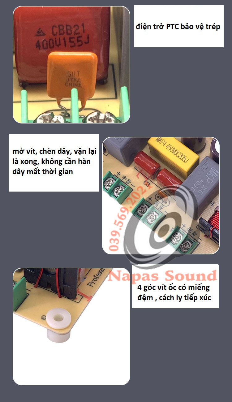 MẠCH PHÂN TẦN LOA 4 ĐƯỜNG TIẾNG - LẮP 2 BASS 1 TRUNG 1 TRÉP - PHÂN TẦN 4 LOA