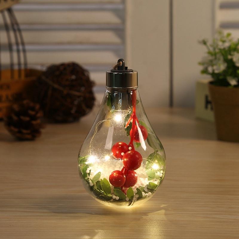 Quả Cầu Trong Suốt Có Đèn Led Dùng Trang Trí Cây Thông Giáng Sinh