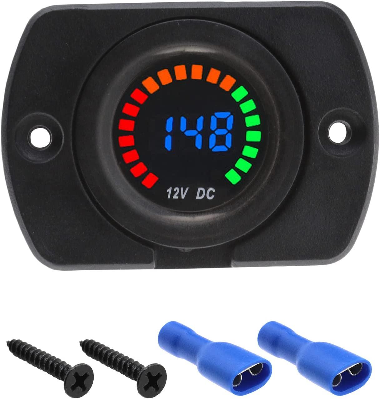 LED 12 v Máy kiểm tra pin đo điện áp điện áp điện áp kỹ thuật số với bảng điều khiển màn hình Digital LED cho xe máy cắm trại xe máy cắm trại cắm trại xe tải