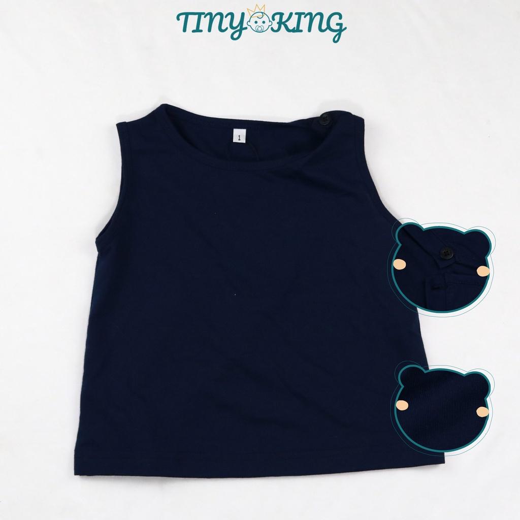 áo thun trơn cho bé TINY KING - kiểu loại sát nách ba lỗ thoáng mát, đặc biệt thấm hút hồ hôi tốt (U02)
