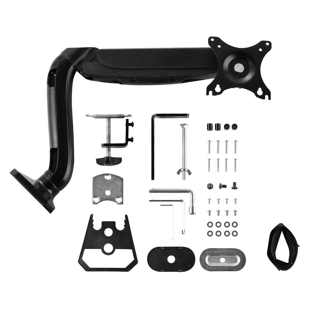 Single  LCD Monitor Desk Mount Bracket Holder Fits Screens up to 27" Black