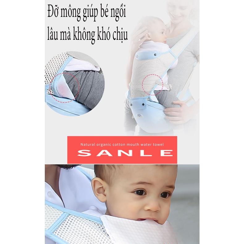 Địu ngồi trẻ em 10 tư thế lưới siêu thoáng SanLe Baby siêu thoáng cho bé 3 tháng tới 36 tháng