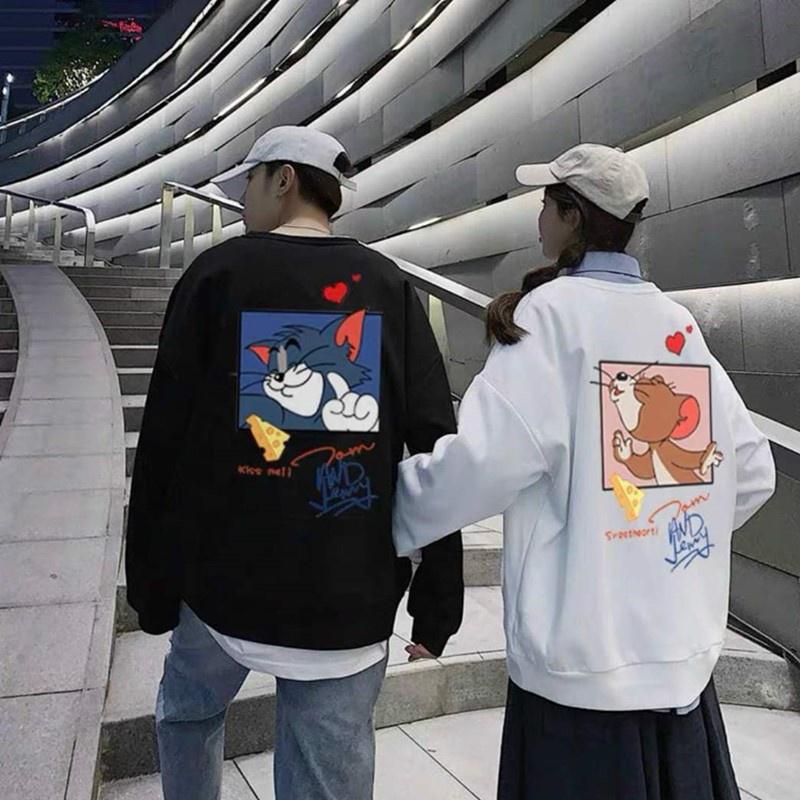 Áo sweater nam unisex form rộng nỉ ngoại local brand đẹp cặp đôi ulzzang hàn quốc oversize dày mịn COUPLE TOM&amp;JERRY