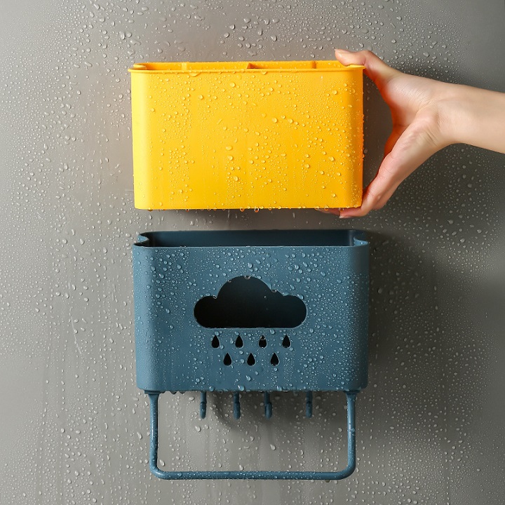 Kệ Để Đồ Đa Năng Dán Tường Hình Đám Mây, Kệ để đồ phòng tắm, nhà bếp kích thước 19x12x9cm, 2 lớp tiệ