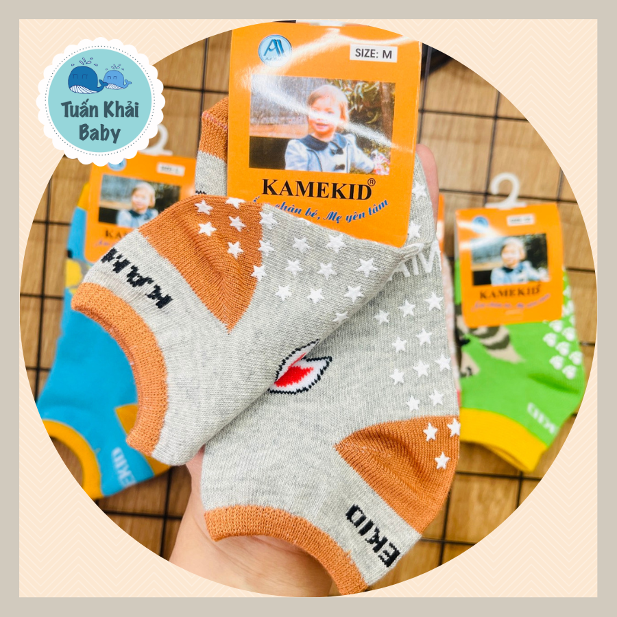 Tất trẻ em CHỐNG TRƯỢT KAMEKID| Vớ trẻ em 3 tháng đến 8 tuổi | Chất vải dày dặn, ấm áp, co giãn tốt, chống trơn trượt