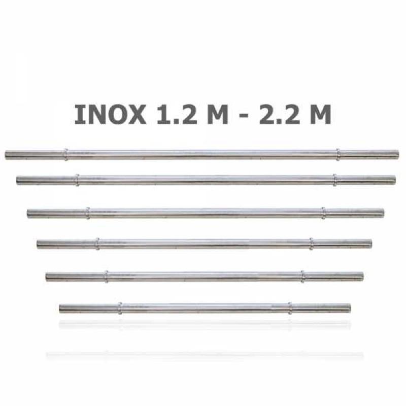 Thanh Đòn Trơn 2m Phi 27 Inox Tặng 2 Kẹp Khoá/ Long Bar 2M