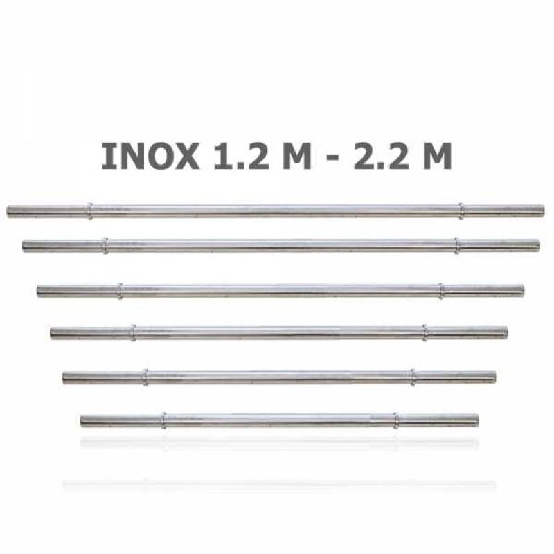 Thanh Đòn Trơn 2m Phi 27 Inox Tặng 2 Kẹp Khoá/ Long Bar 2M