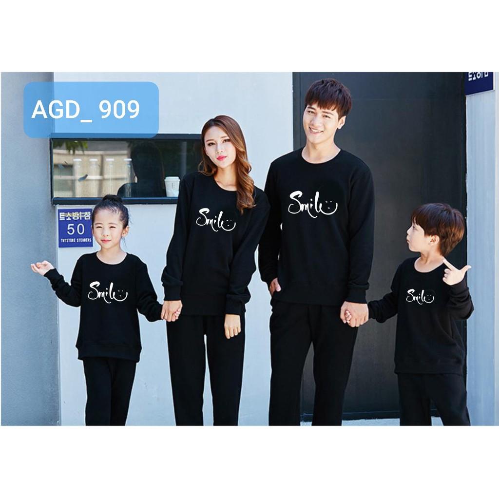 Áo đồng phục thu đông mẫu in smile - MÃ AGD909