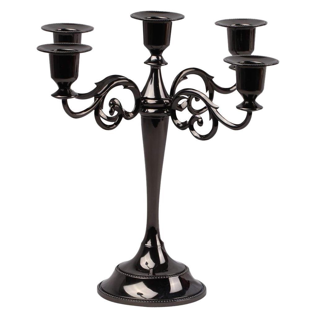 2pcs 5-Candle Metal Candelabra Candlestick 10'' Candle Holder Candle Stand