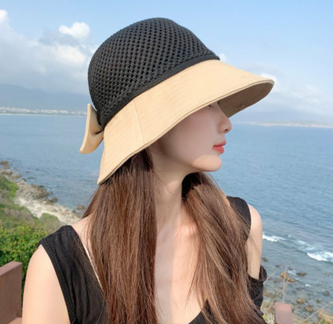 Nón nữ đi biển đẹp mũ rộng vành chống nắng UV cho nữ chất liệu cói vải gấp gọn dona2203204