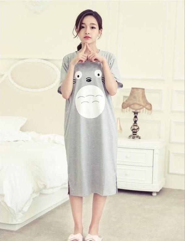 VAPERLA Váy ngủ mùa hè cotton Totoro