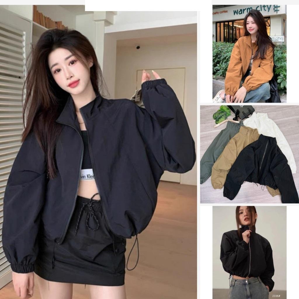 Áo khoát nữ hàn quốc dù trượt nước 2 lớp hàng bao chất cực chuẩn-A2093 - Nâu
