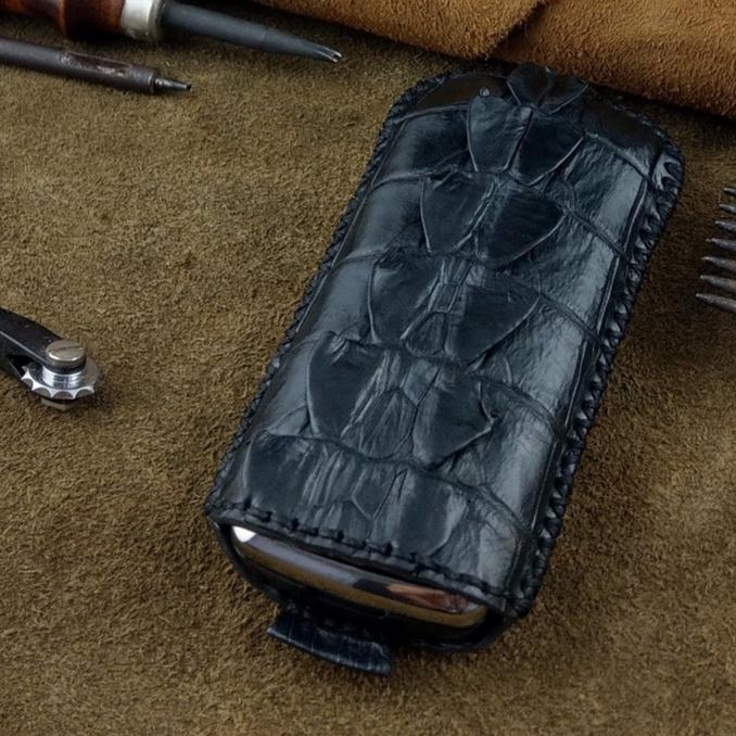 Bao da có dây rút cho Nokia 8800 handmade da cá sấu thật