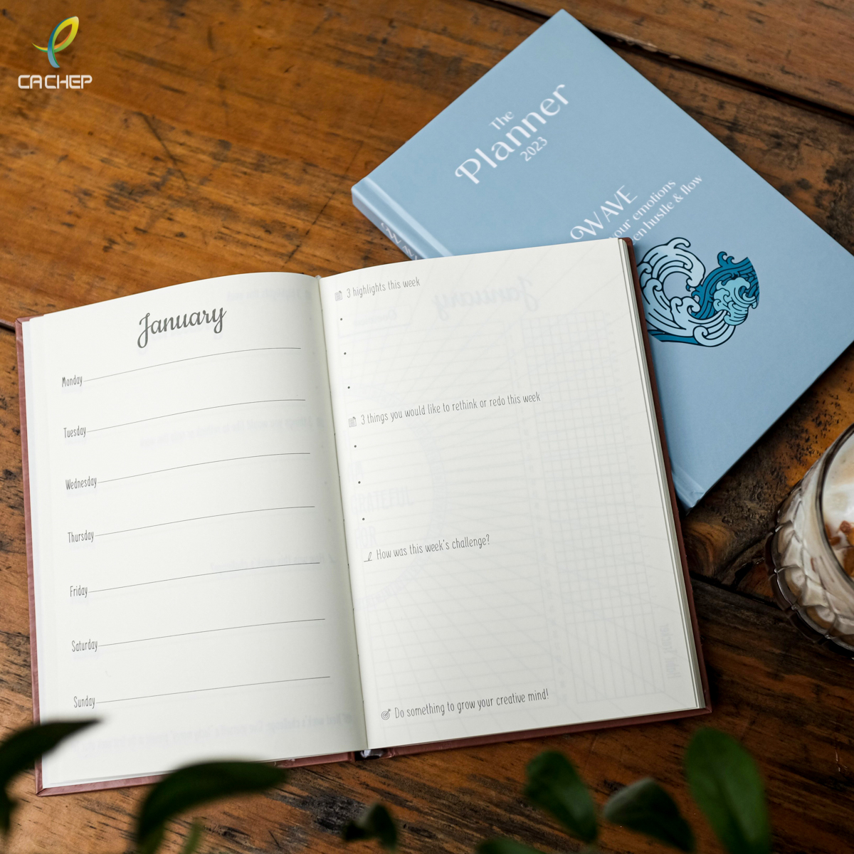 Combo 2 Sổ Planner 2023 - Tặng 1 washi tape - danh họa, tranh Van Gogh ngẫu nhiên