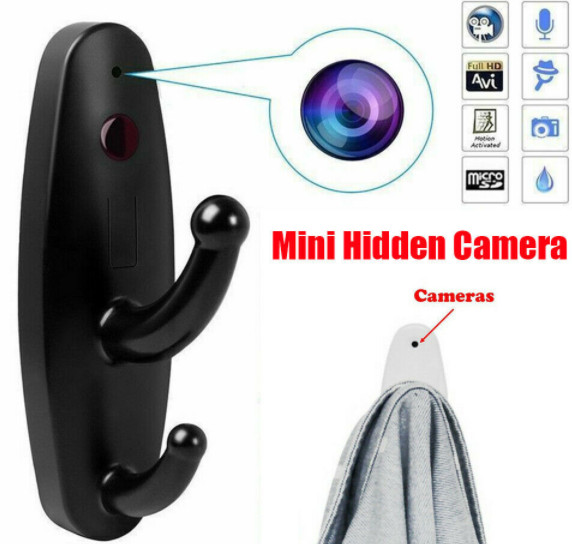 Móc quần áo - Camera móc áo mini hidden 1080p - Camera giám sát phát hiện chuyển động - Camera móc quần áo