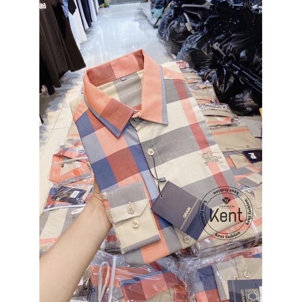 Áo sơ mi nam caro BBR màu vàng cam mới