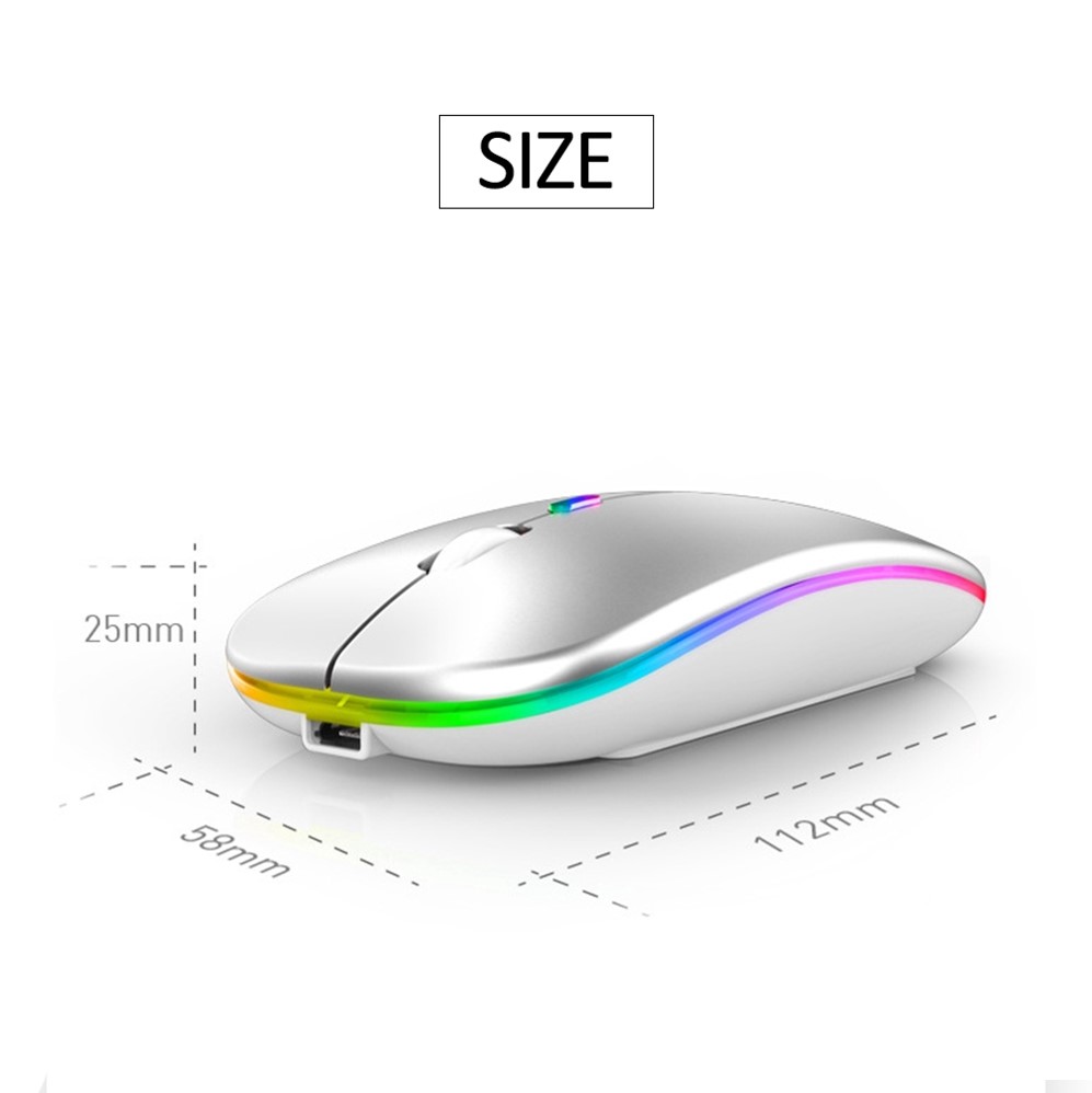 Chuột Không Dây A2 kết nối chip USB 2.4GHz có đèn led với nút nhấn không ồn
