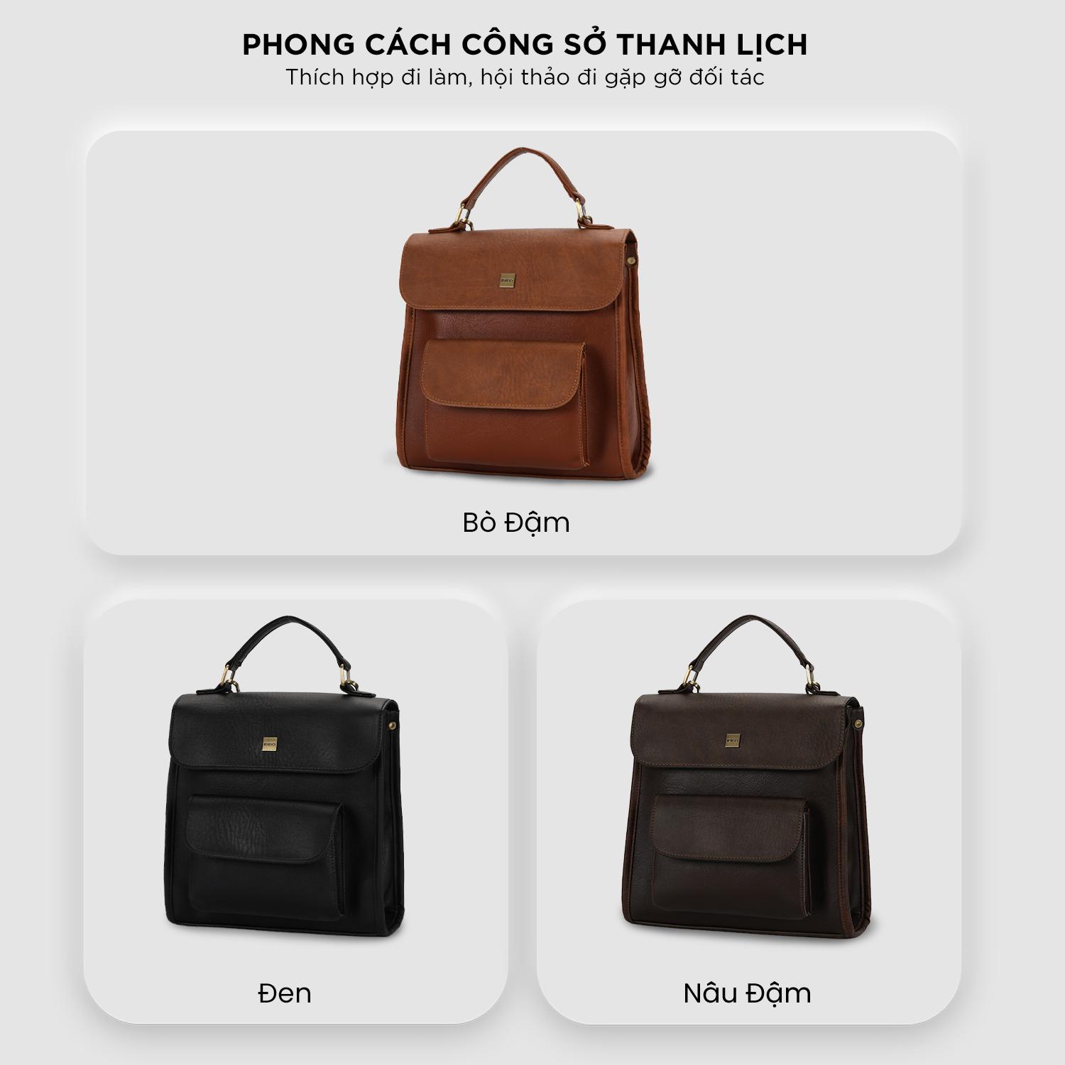 Túi đeo chéo đi làm nam nữ, balo da công sở nhỏ gọn IDIGO FBP2 - 5063