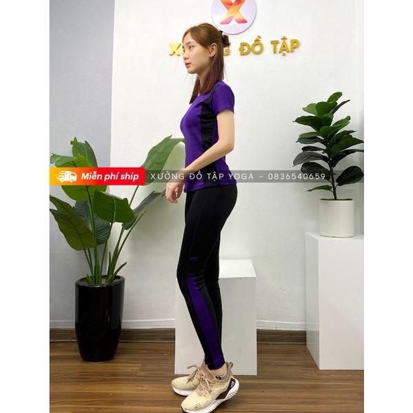 Hàng thiết kế độc lạ - Cam kết ảnh thật 100% - SET TẬP Yoga, Gym, Aerobic - set tập gym cộc tay thân dài phối màu