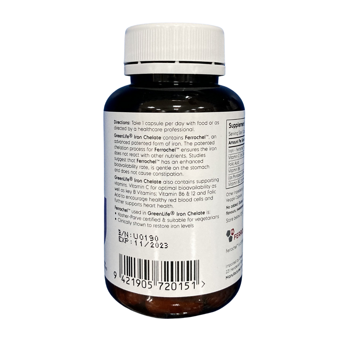 Viên Uống Bổ Sung Chất Sắt Greenlife Iron Chelate w Ferrochel Hỗ Trợ Tuần Hoàn Máu Và Hệ Tiêu Hóa