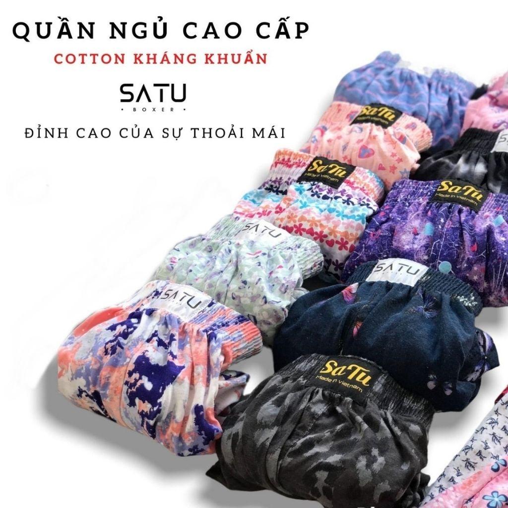 Quần Quần Đùi Nam Nữ Mặc Nhà Tắm Biển Quần Ngủ SATU Vải Thun Cotton Co Giãn Thoải Mái Thoáng Mát