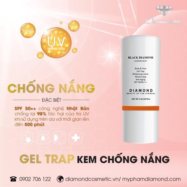 Kem Chống Nắng GEL TRAP FACE &amp; BODY 70g Black Diamond