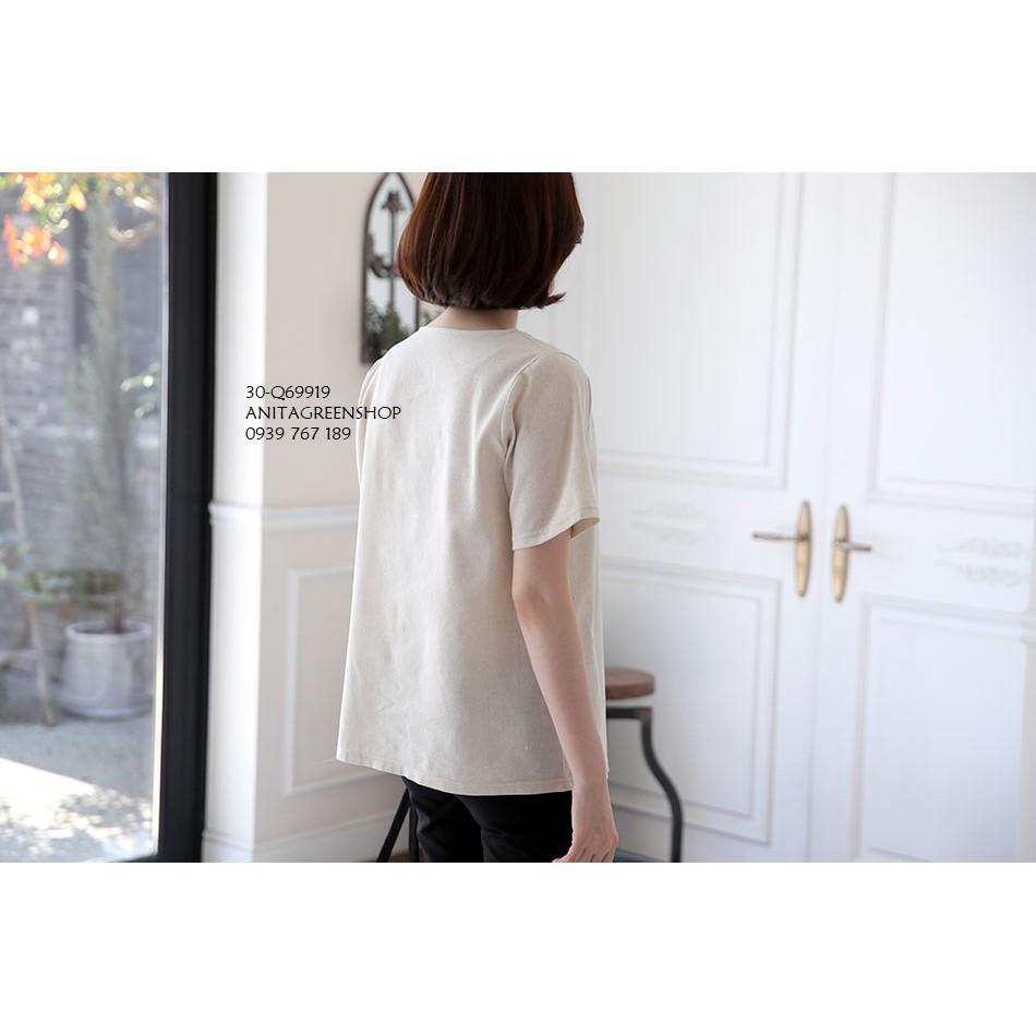 Q69919 ÁO NỮ VẠT XÉO PHỐI NÚT