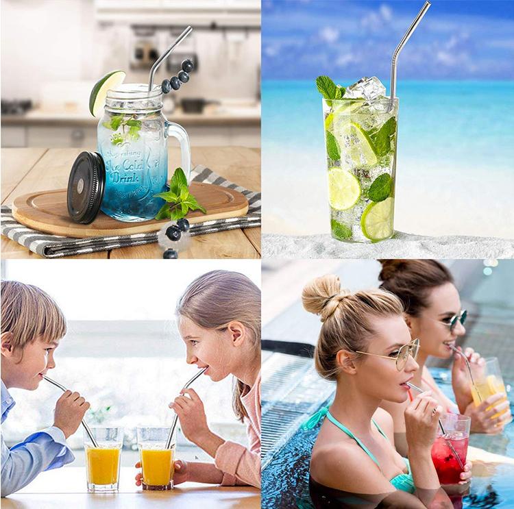Combo 3 ống hút thép không gỉ + 1 cọ rửa SS-9001