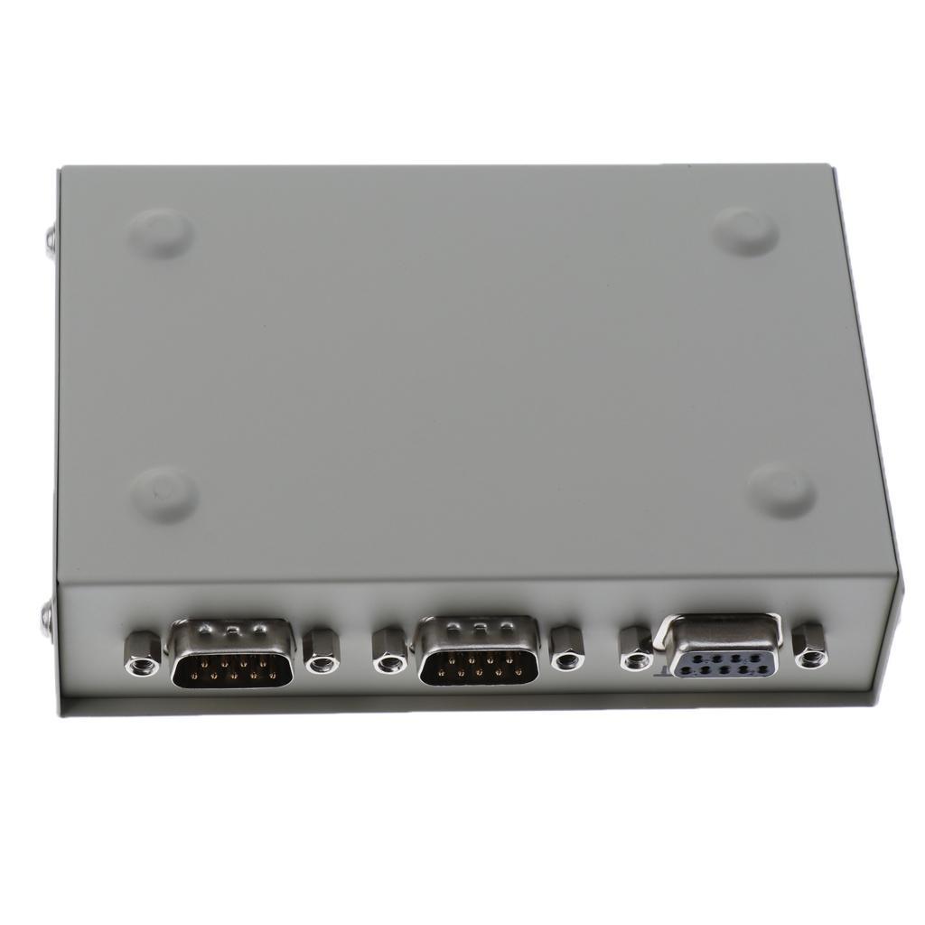 2Pcs PC Printer DB9 Pin 2Ports Manual Serial RS232 Switch Box Metal Housing