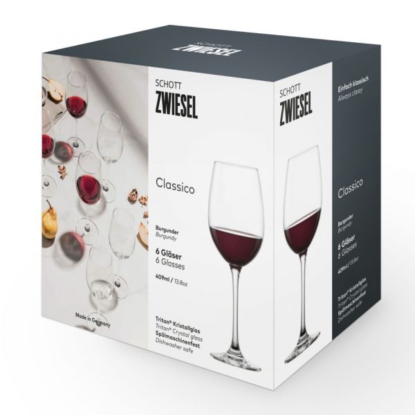 Bộ 6 ly rượu vang đỏ pha lê Schott Zwiesel 123651 Burgundy Classico 409 ml hàng chính hãng