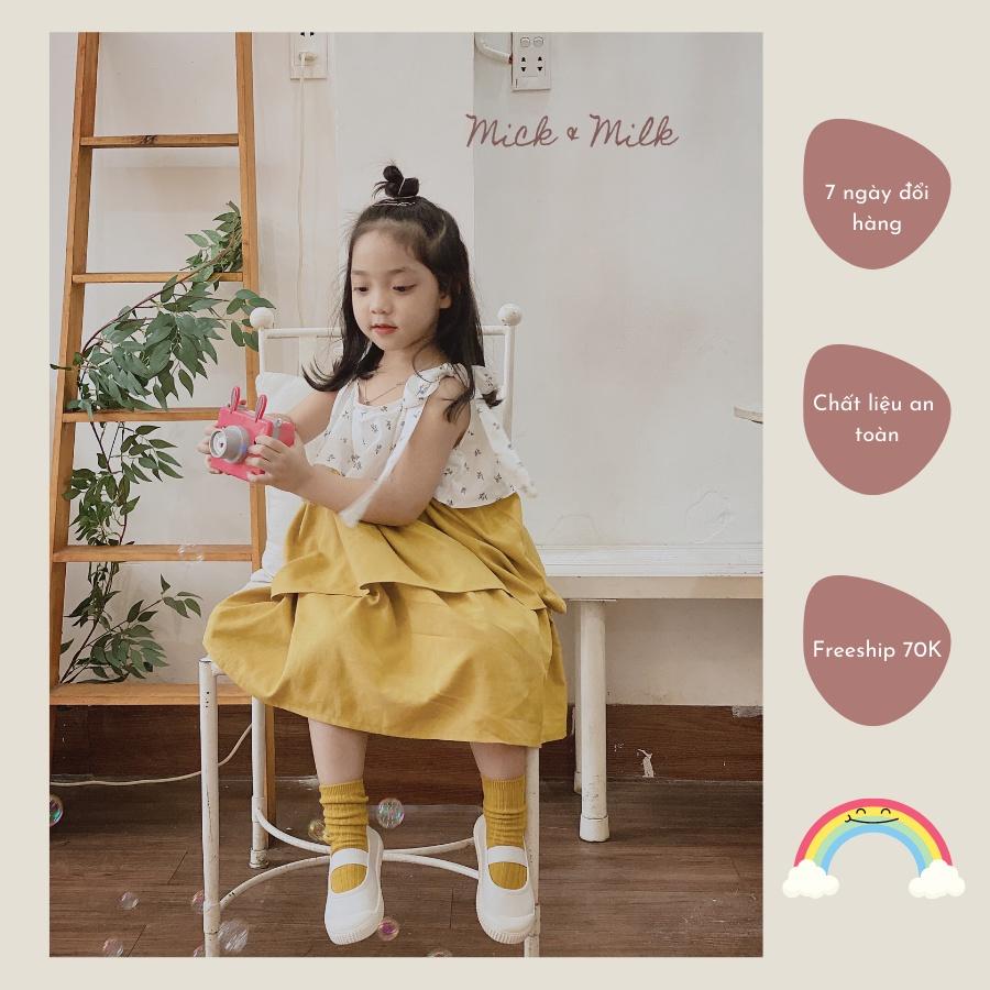 Đầm Bé Gái Mick and Milk 1,2,3,4,5,6 Tuổi Váy Trẻ Em 2 Dây Hoa Nhí Xinh Xắn