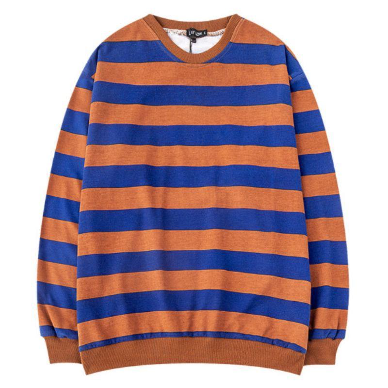 Áo sweater kẻ ulzzang unisex - ẢNH THẬT