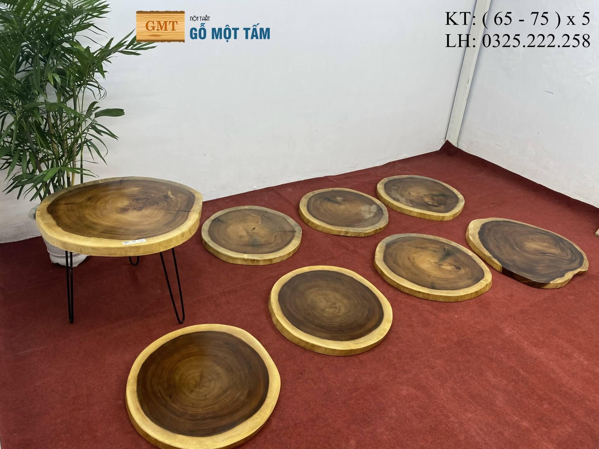 Bàn tròn gỗ me tây| Bàn cafe gỗ me tây| Bàn sân vườn gỗ me tây| Bàn sofa gỗ me tây dày 5cm