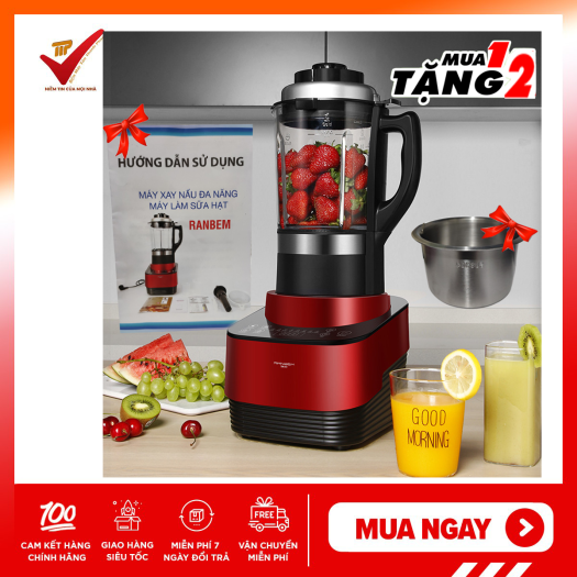 Máy xay nấu sữa hạt đa năng 2in1 công suất 1800W Chống Tràn - Xay Mịn Không Cần Lọc - Máy Xay Nấu Đa Năng - Hàng Nhập Khẩu