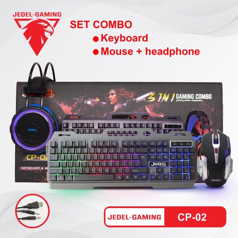Combo phím chuột tai nghe JEDEL CP-02 - HT - HÀNG CHÍNH HÃNG