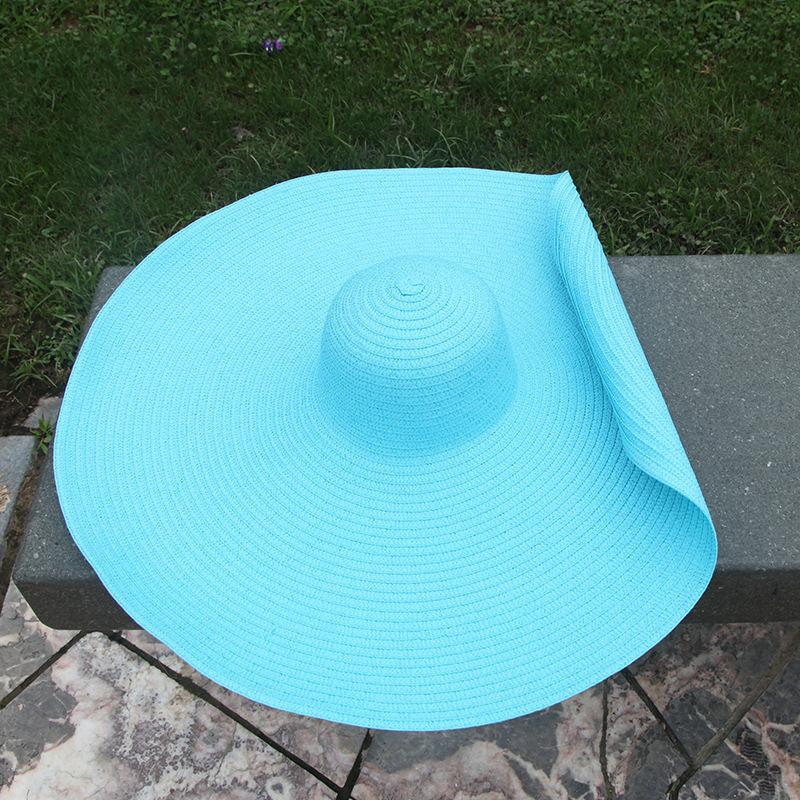 70CM Quá Khổ Nón Rơm Cho Nữ Rộng Vành Nón Đeo Mùa Hè Đi Nghỉ Ảnh Đạo Cụ Packable Lớn Giấy Cói Đi Biển nón Lưỡi Trai