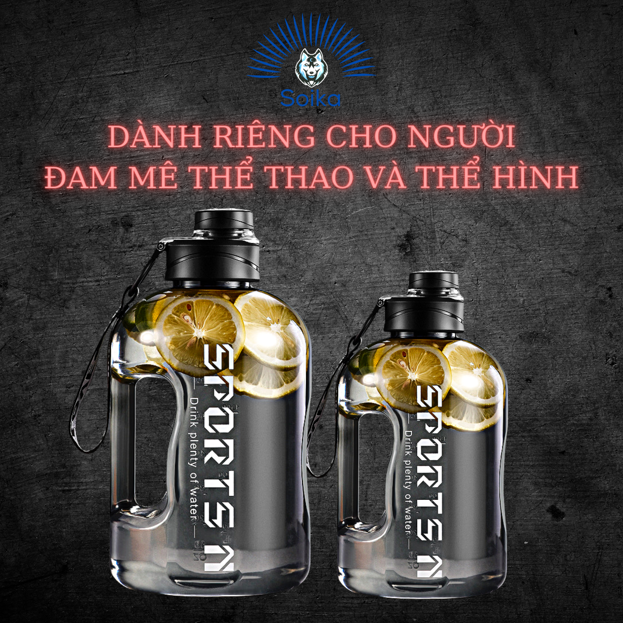 Bình Đựng Nước Chịu Nhiệt Độ Cao SOIKA 1.7L Và 2.7L Free BPA SW01