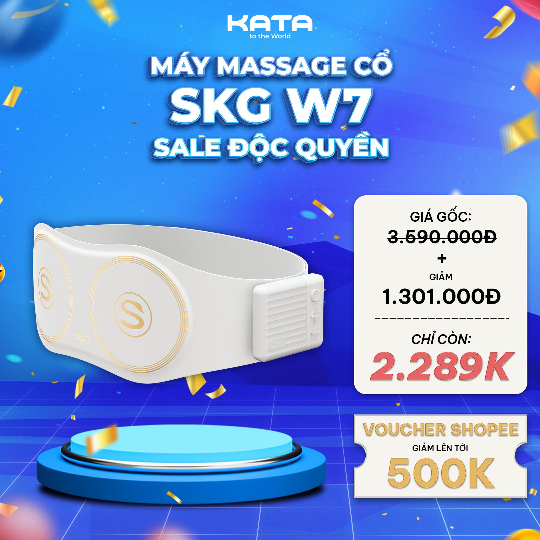 Đai massage lưng và bụng KATA SKG W7 | KATA Technology