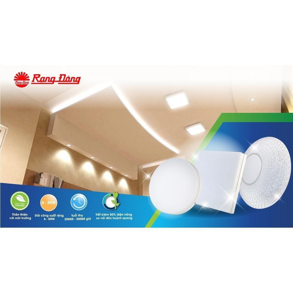Đèn LED ốp trần đổi màu Rạng Đông tròn model LN12N đế nhựa
