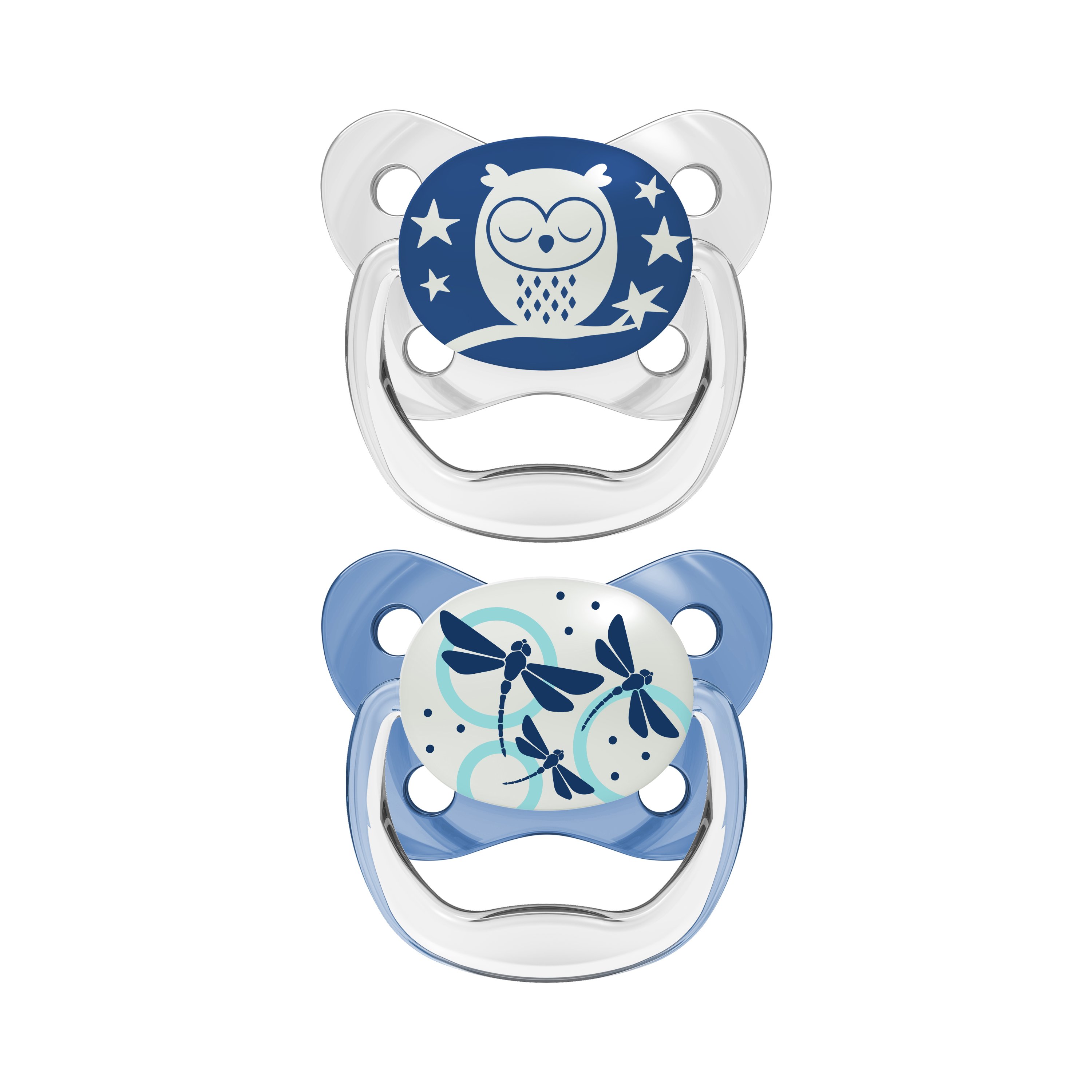 [ PV22007 ] Set 2 ty ngậm hỗ trợ chống đột tử/chỉnh nha/chống vẩu Dr.Brown's Prevent, phát sáng dạ quang ( 6-18m )