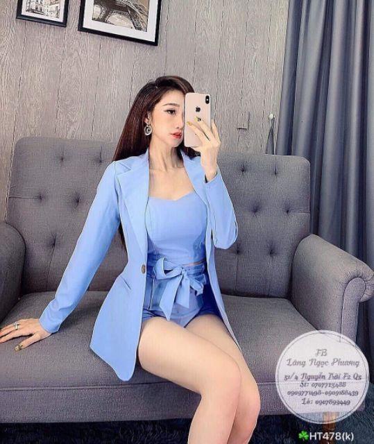 Sét vest quần Short kèm áo ống cúp ngực