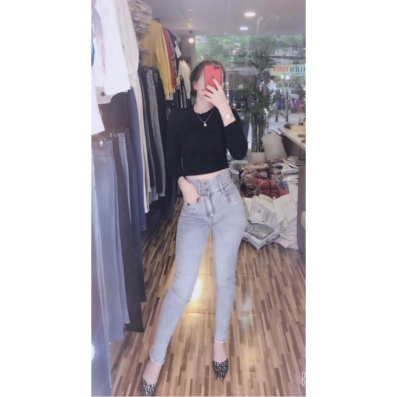 Quần Jeans Nữ Lưng  cao 2 nút